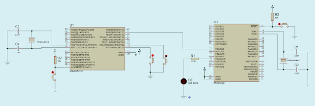 usart communication between two ATmega microcontrollers