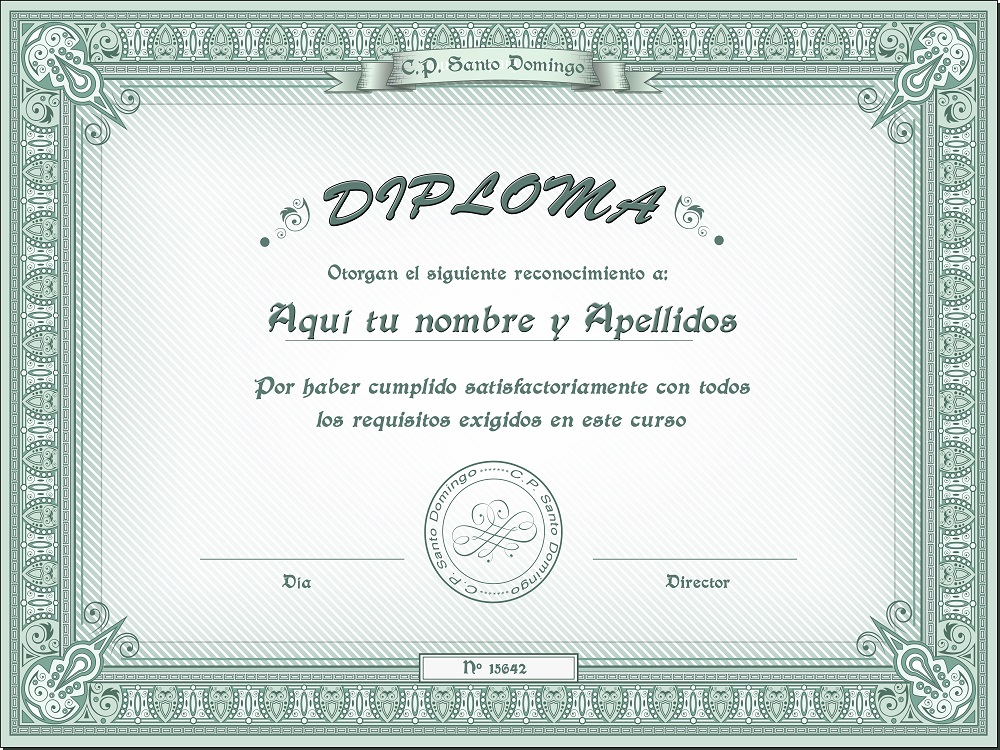 Plantilla psd para crear Diploma No15