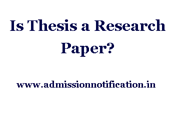 Is Thesis a Research Paper?