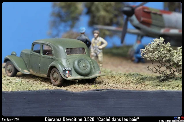 Diorama d'un Dewoitine D.520 de Tamiya en Juin 1940 Meaux Esbly