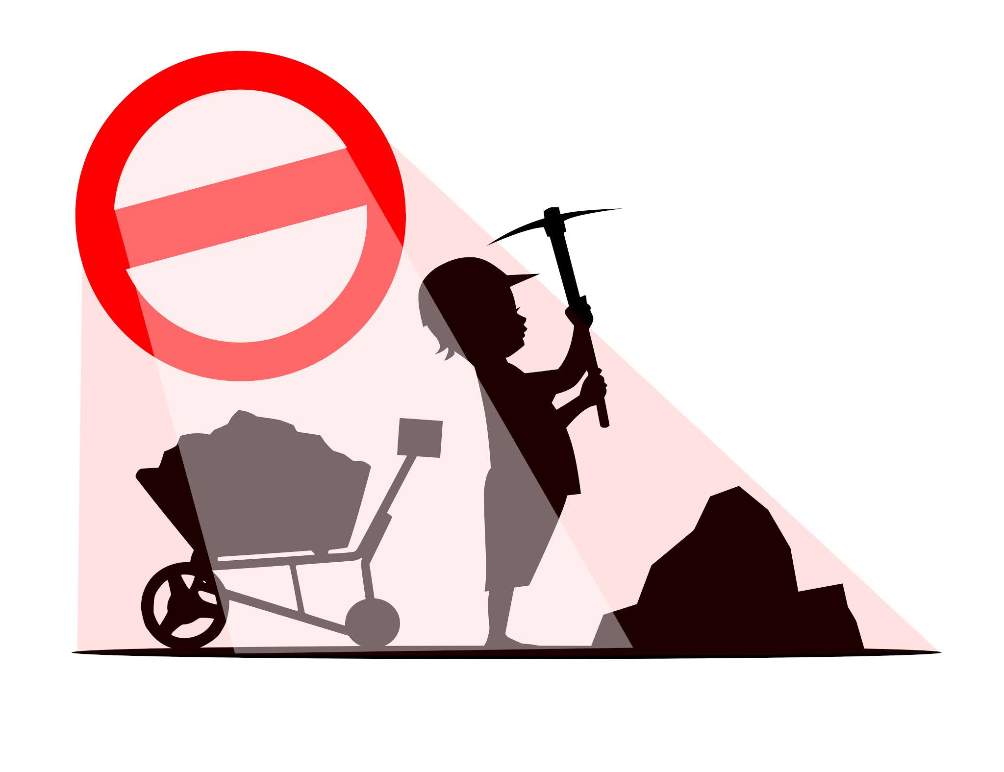 Stop child labor Silhouette graphic design