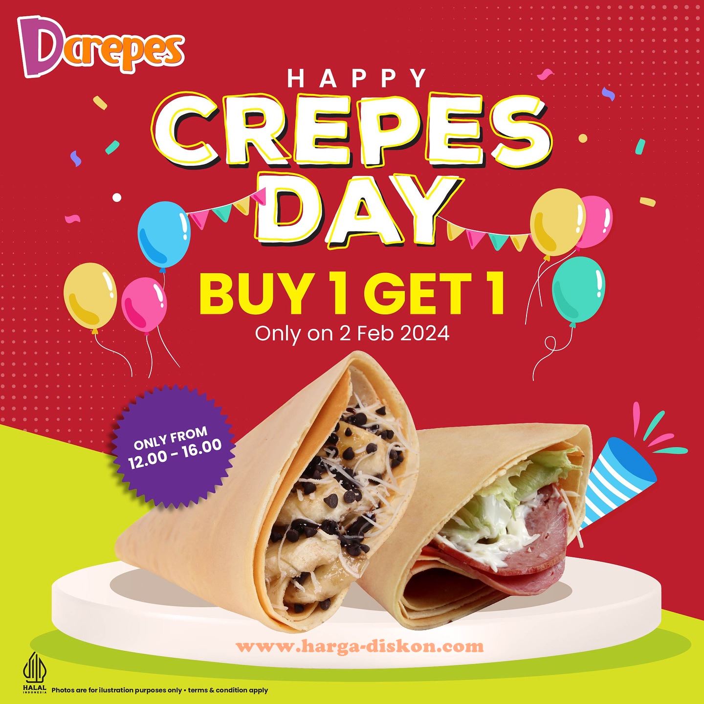 Promo DCrepes Buy 1 Get 1 Free Periode 02 Februari 2024