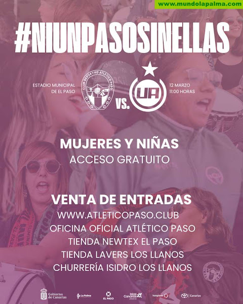 El C.D. Atlético Paso dedica la jornada 25 a mujeres y niñas con el convencimiento de no dar #NiUnPasoSinEllas