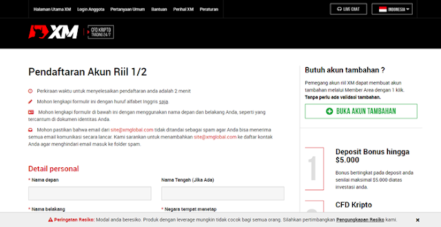 Cara membuat akun trading forex di broker xm