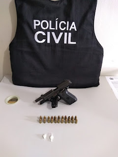 Ação integrada: PC de Pombal e do GTE de Sousa apreendem arma, munições e porções de cocaína nessa terça-feira