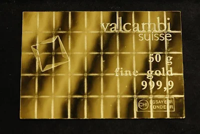 gambar kepingan bar emas valcambi suisse 50g fine gold 999.9