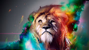 2. An Awesome and Most beautiful rainbow lion wallpaper. (wallpaper )