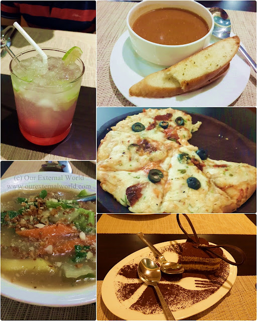 pizza, soup, mocktail, Chinese food