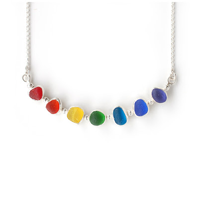 Rainbow Sea Glass Necklace