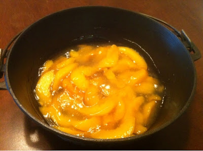 5 ingredient dutch oven peach cobbler for camping www.thebrighterwriter.blogspot.com