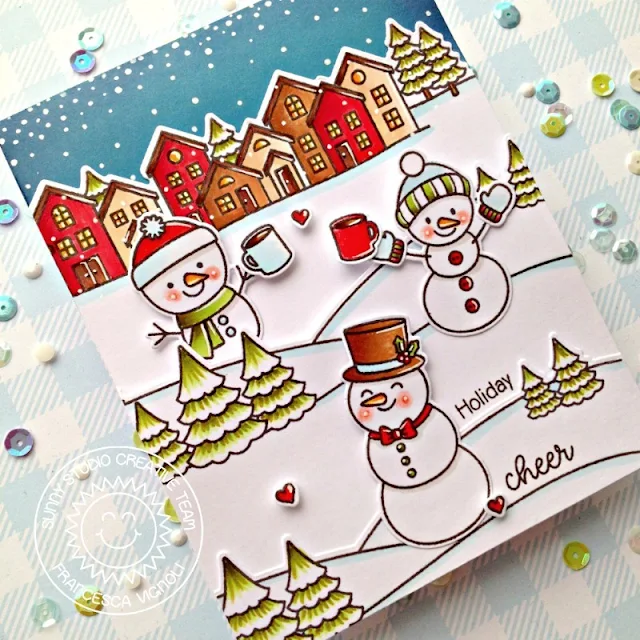 Sunny Studio Stamps: Scenic Route Feeling Frosty Winter Themed Holiday Card by Franci Vignoli