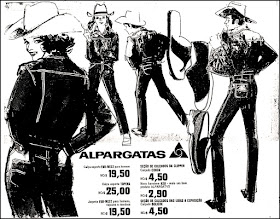 Alpargatas, Far-West, calçado Conga, lojas Clipper, moda anos 70,  propaganda anos 70; história da década de 70; reclames anos 70; brazil in the 70s; Oswaldo Hernandez