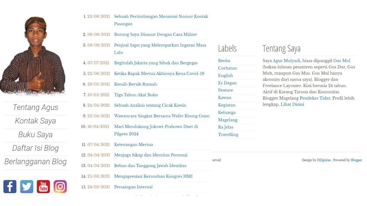 daftar isi dan label blog agus mulyadi