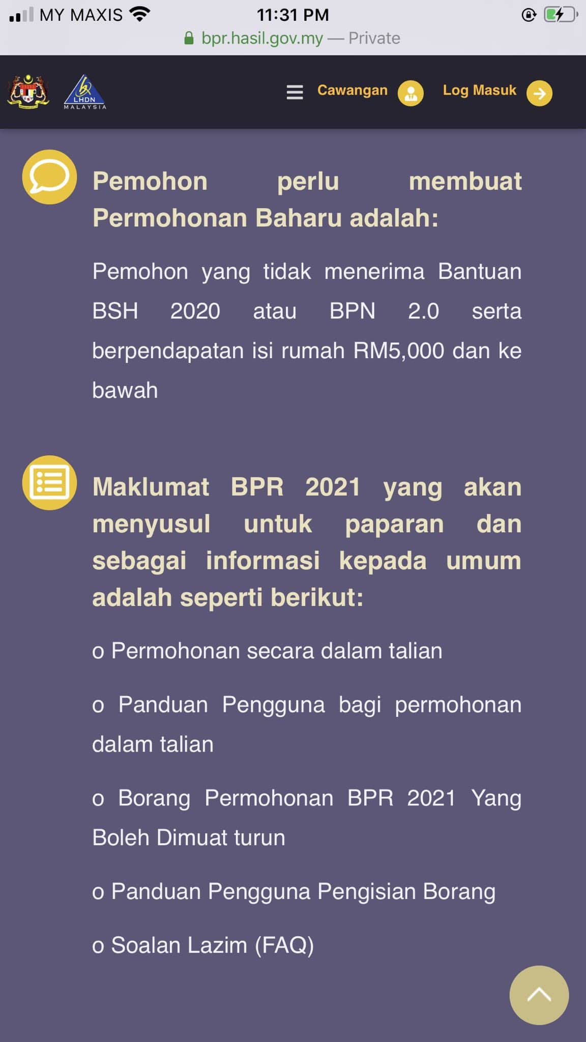 senarai bantuan kerajaan 2021 terkini b40 m40