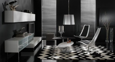 Elegant Living Room, modern design, living room black