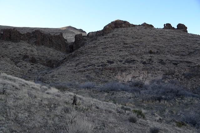 cliffs across and waterfalls where the washes hit