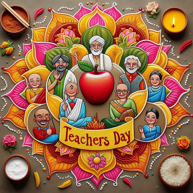 happy Teachers Day Rangoli 2024
