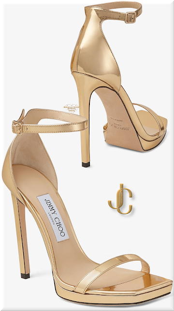 ♦Jimmy Choo Alva 120 gold liquid metal sandals #jimmychoo #shoes #gold #brilliantluxury