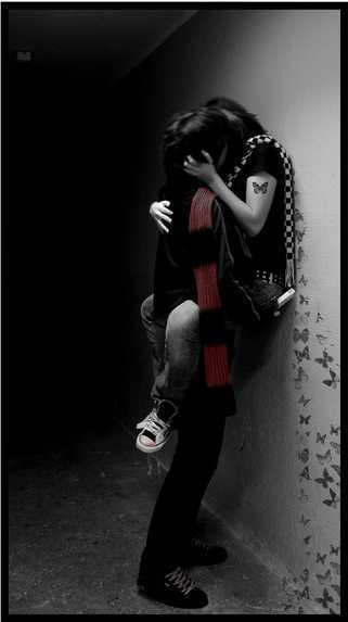 black and white emo love photography. 2010 emo love girl lack kiss