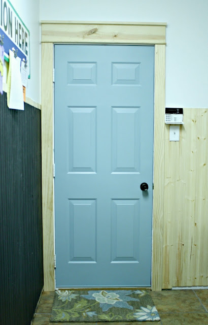Light blue interior door