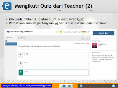 Mengikuti Quiz EDMODO