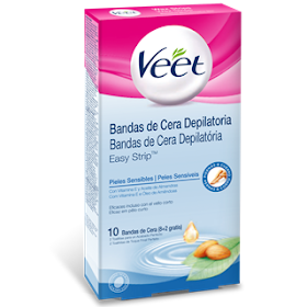 Bandas de Cera Depilatoria Veet piel sensible