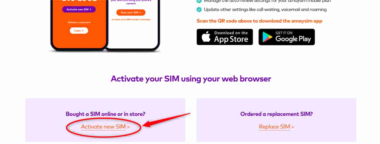 Activate new amaysim SIM