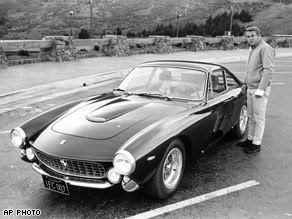 Steve McQueen with his Ferrari
