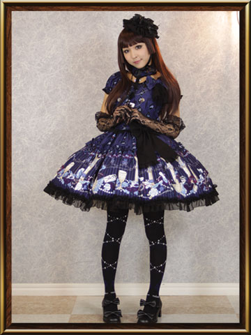 printed rococo lolita dress