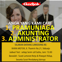 Walk In Interview Surabaya di Rama Motor Sidoarjo Desember 2019