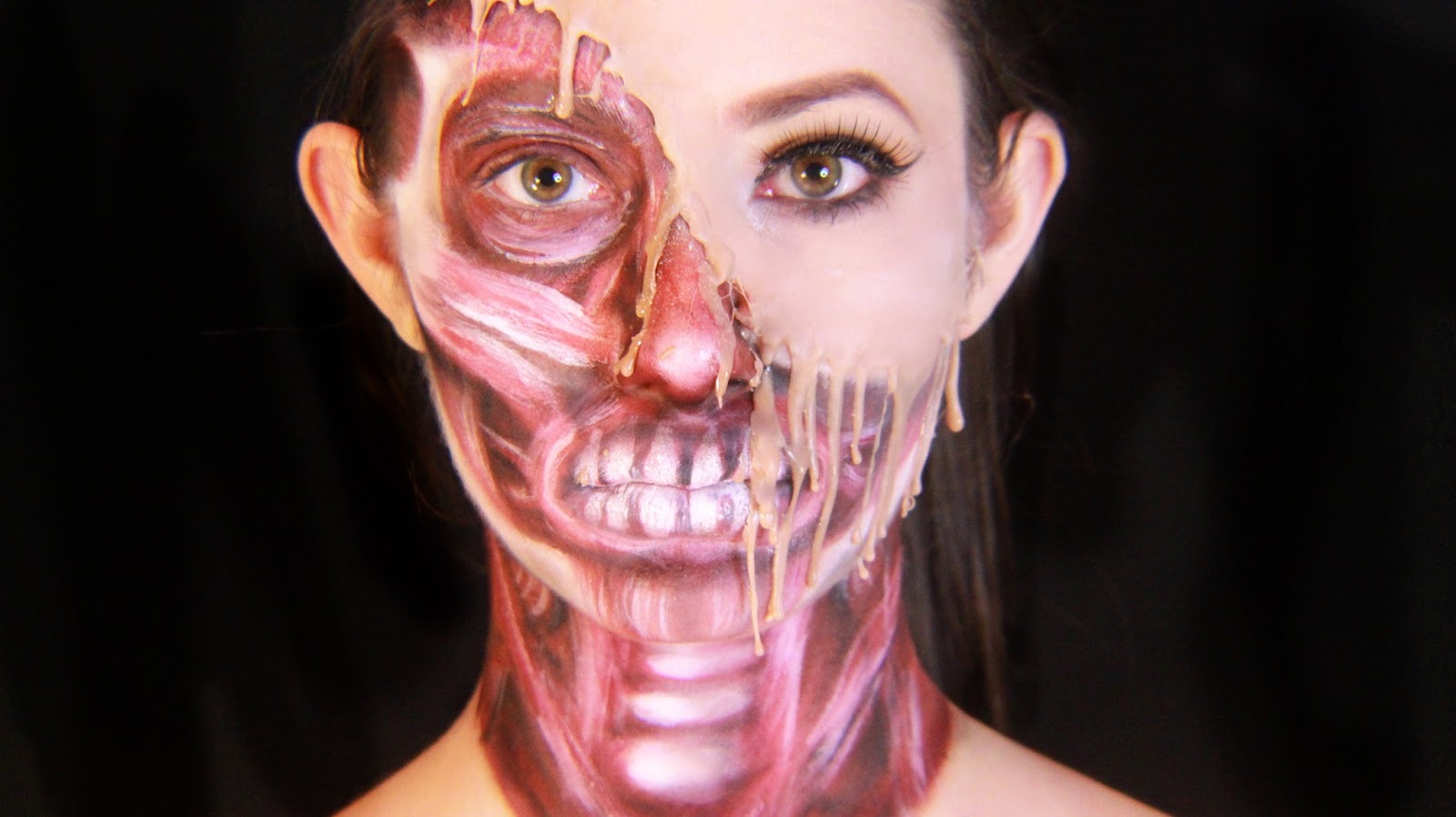 EXPOSED MUSCLES DRIPPING FACE SPECIAL FX MAKEUP TUTORIAL Kosmic