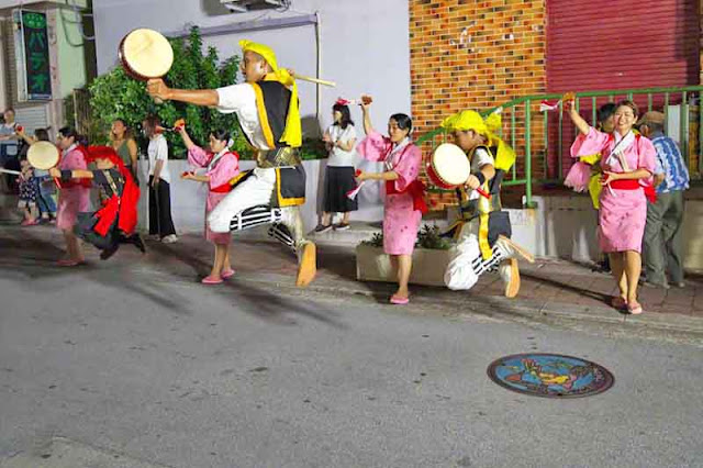 dance, drums, jumping, Eisa, Okinawa