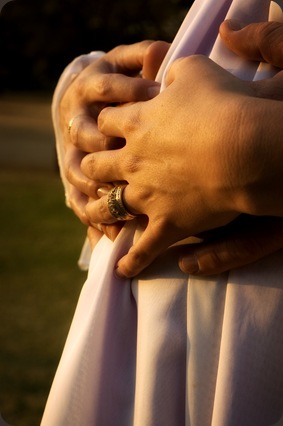 Bride and groom hands on pregnant tummy - Joretha Taljaard Wedding Photography