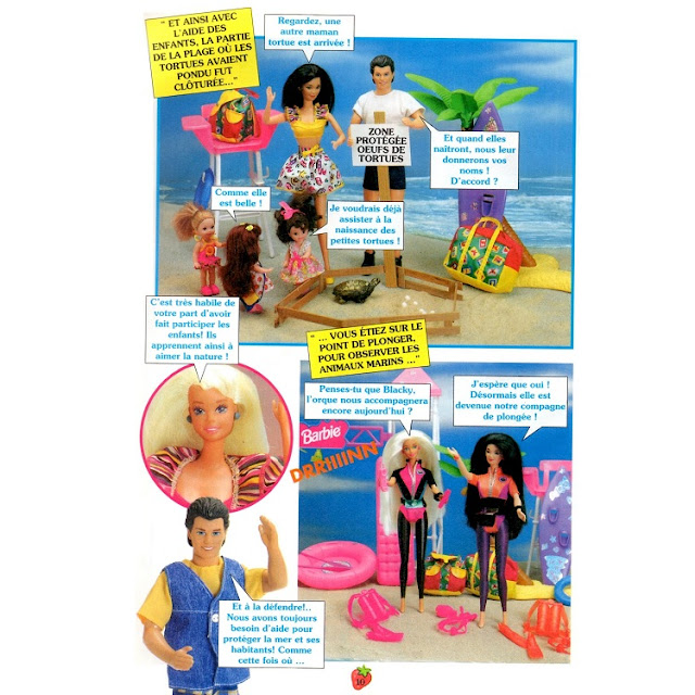 Page quatre du roman-photos de Barbie et nos amis des mers.
