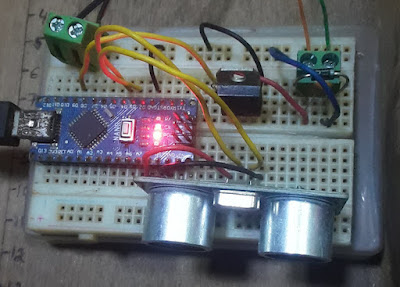 Arduino Nano,Ultrasonic DC motor PID Controller on breadboard