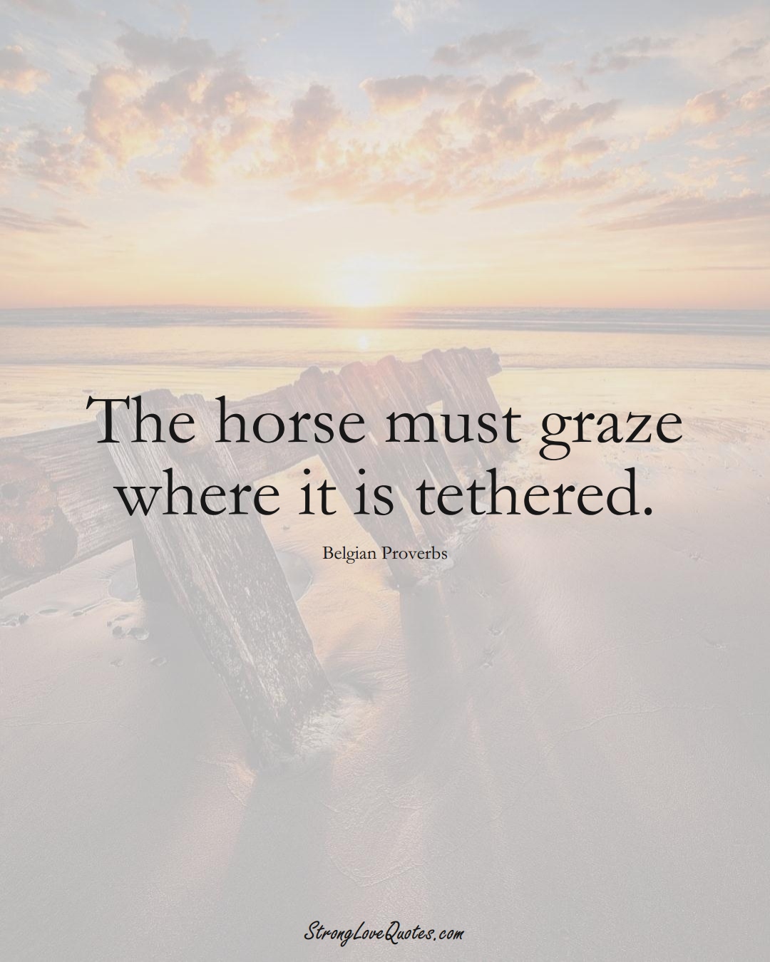 The horse must graze where it is tethered. (Belgian Sayings);  #EuropeanSayings