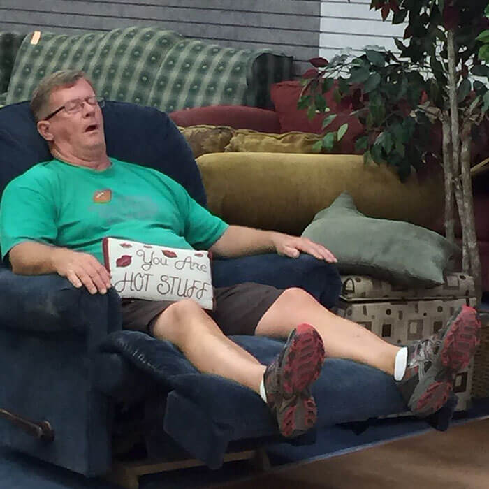 50 Hilarious Pictures Of 'Miserable Men' Waiting While Their Wives Were Shopping