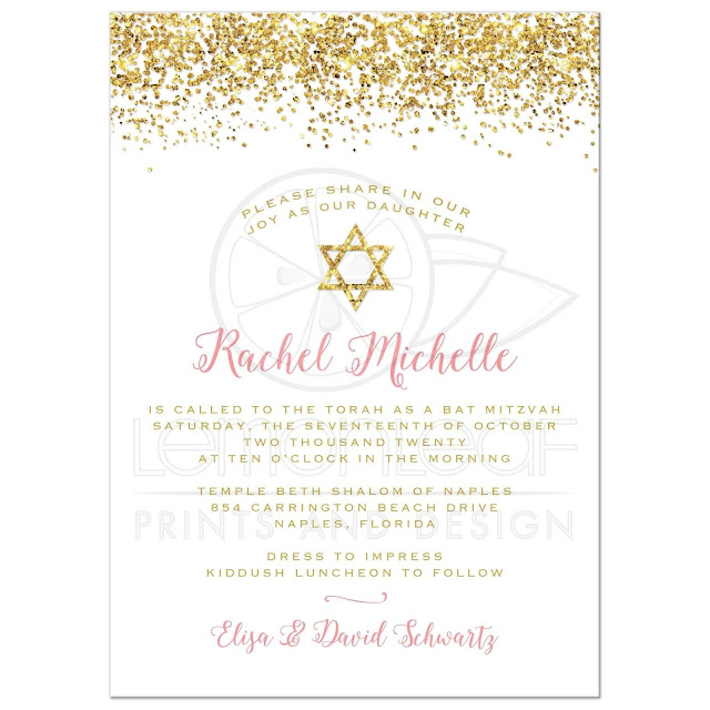 https://lemonleafprints.com/bat-mitzvah-invitations-gold-glitter-look-confetti-joy.html