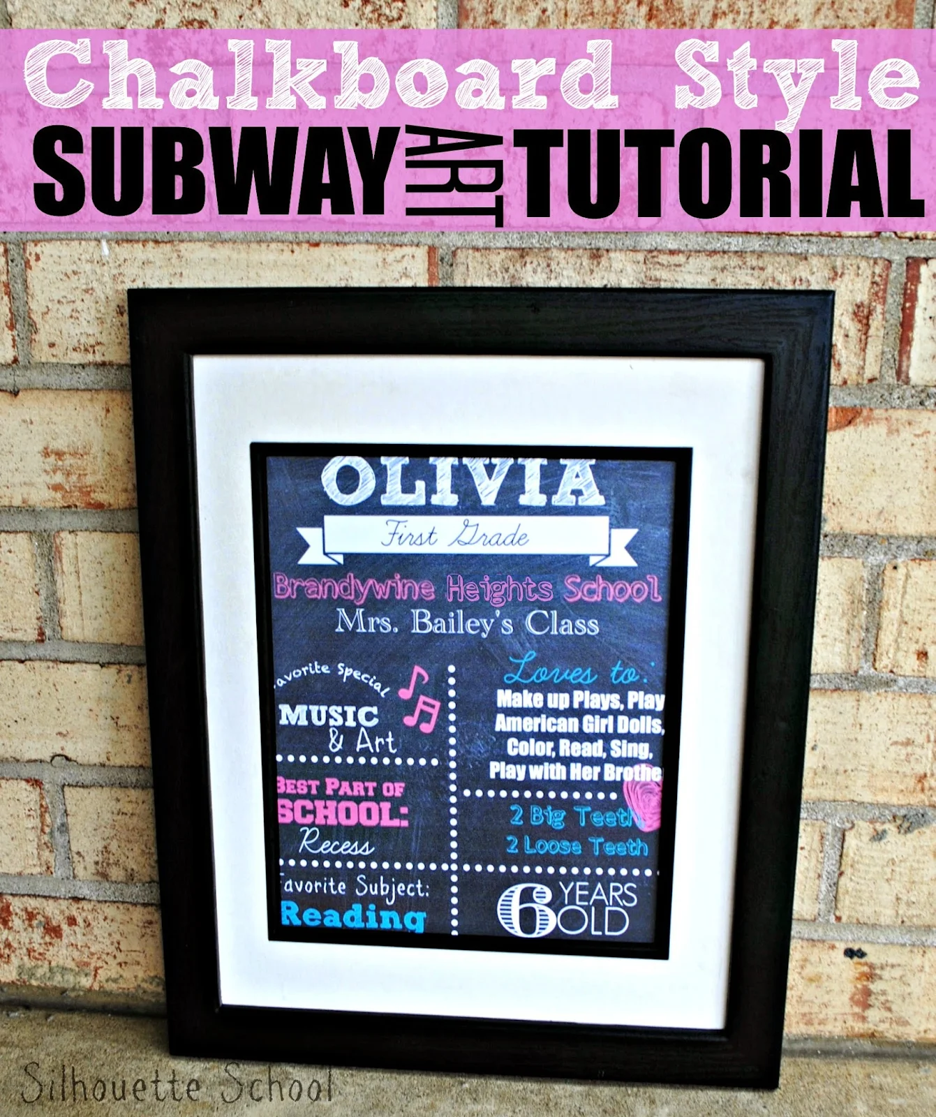 Subway art, chalkboard style, Silhouette tutorial, Silhouette Studio, PicMonkey