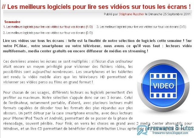 Le site du jour : Les meilleurs logiciels pour lire ses vidéos sur tous les écrans