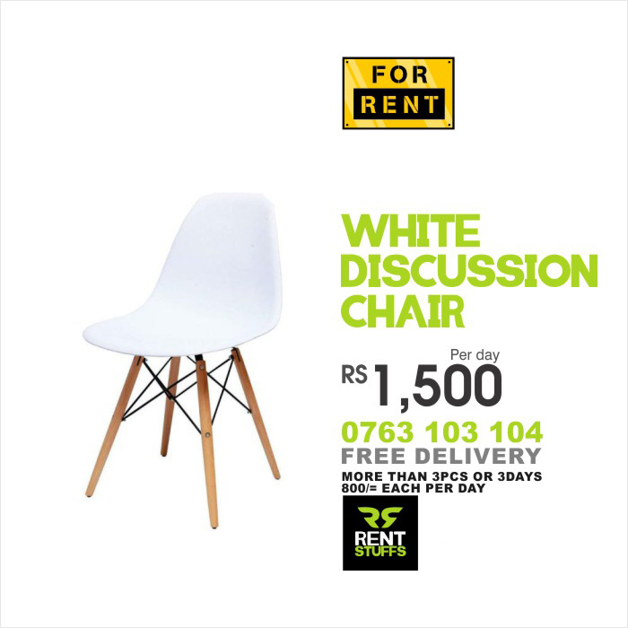 White Discussion Chair for Rent by Rentstuffs Colombo, Sri Lanka