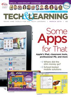 Tech & Learning. Ideas and tools for ED Tech leaders 30-08 - March 2010 | ISSN 1053-6728 | TRUE PDF | Mensile | Professionisti | Tecnologia | Educazione
For over three decades, Tech & Learning has remained the premier publication and leading resource for education technology professionals responsible for implementing and purchasing technology products in K-12 districts and schools. Our team of award-winning editors and an advisory board of top industry experts provide an inside look at issues, trends, products, and strategies pertinent to the role of all educators –including state-level education decision makers, superintendents, principals, technology coordinators, and lead teachers.