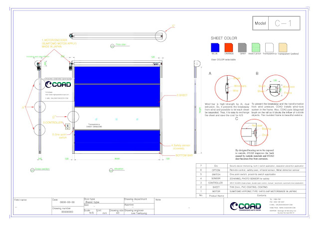 COAD, High Speed Door, INDONESIA, INDUSTRIAL DOOR, JAPAN, KOREA, MALAYSIA, Pintu Berkelajuan Tinggi, pintu pvc, PVC Roller Shutter Door, THAILAND, VIETNAM, シート製高速シャッター, 