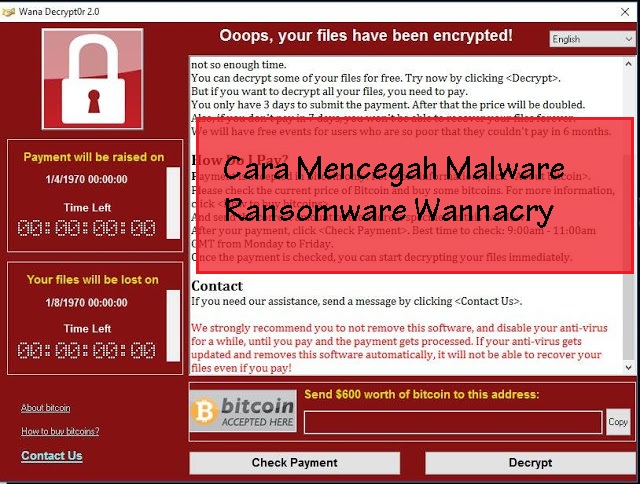 Cara Mencegah Malware Ransomware Wannacry