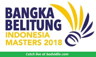 Indonesia Masters 2018 live streaming