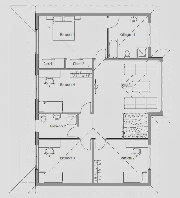 Planta de casa moderna