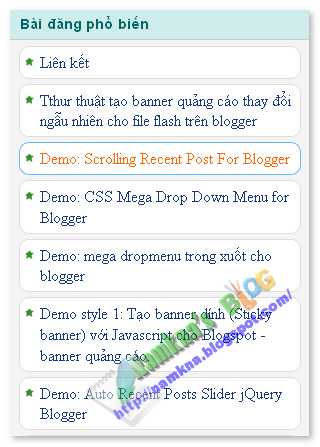 Tùy chỉnh Popular Posts đơn giản của blogger/blogspot