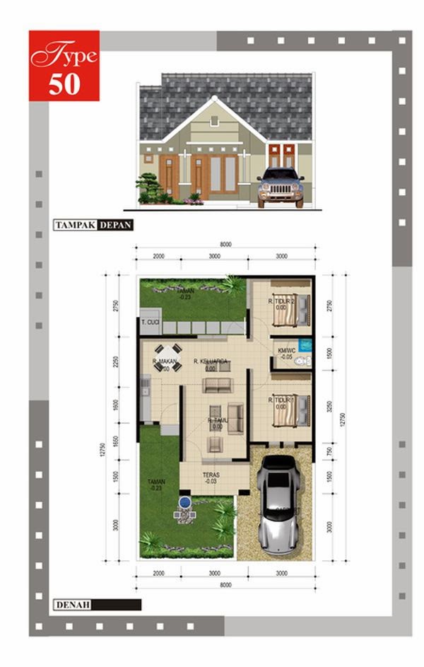 Cantik denah rumah minimalis 2 lantai