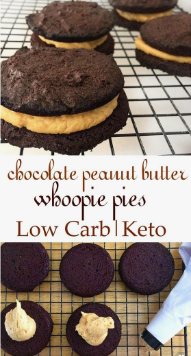 Low Carb Chocolate Peanut Butter Whoopie Pies