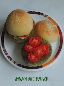 Palak Burger, Spinach Rice burger